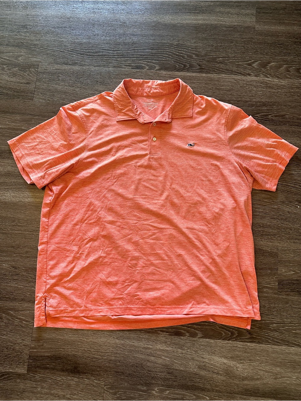 Vineyard Vines Performance Polo Men's 2XB Big & Tall Orange Striped Golf OTG